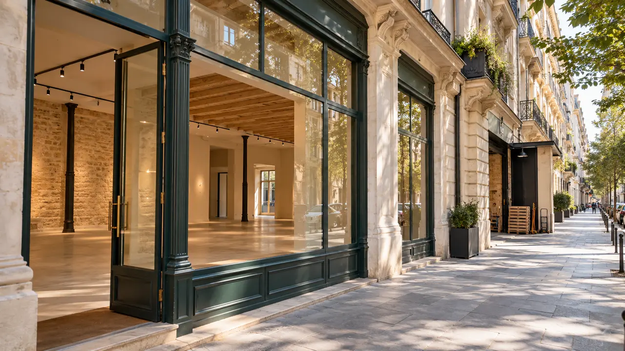 Local commercial en pied d’immeuble pour illustrer l’immobilier professionnel.