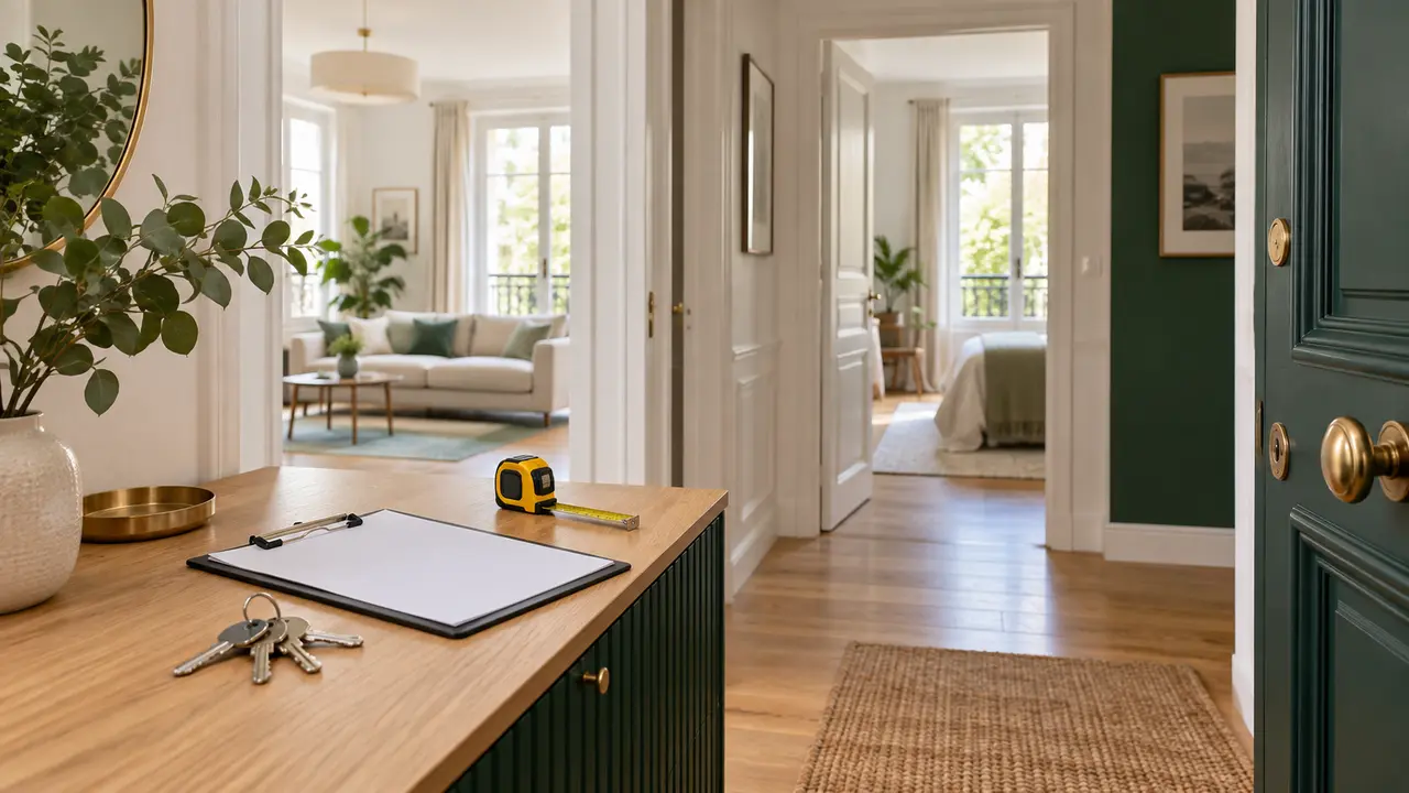Appartement préparé pour illustrer une entrée en location et un état des lieux.